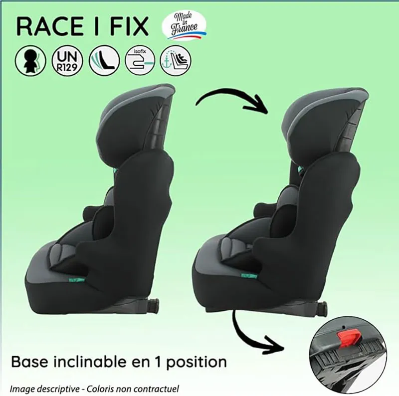 Siège auto I-Size/Isofix Race Fix 76-140cm - Noir-5