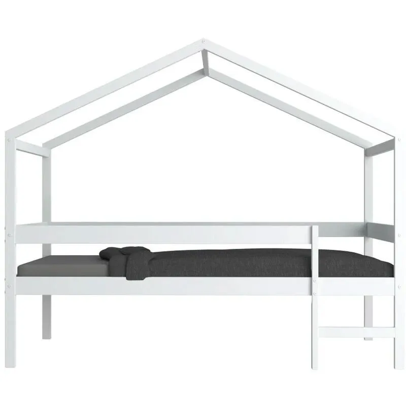 Lit cabane + Sommier Mika Blanc - 90x190cm-2