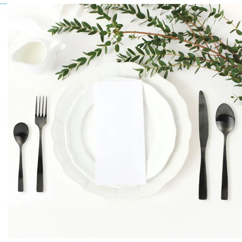 Ménagère de couverts Noir - 16pcs-1
