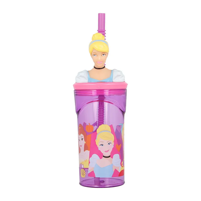 Gobelet av. paille 3D Princesses Disney Bright - 360ml-0