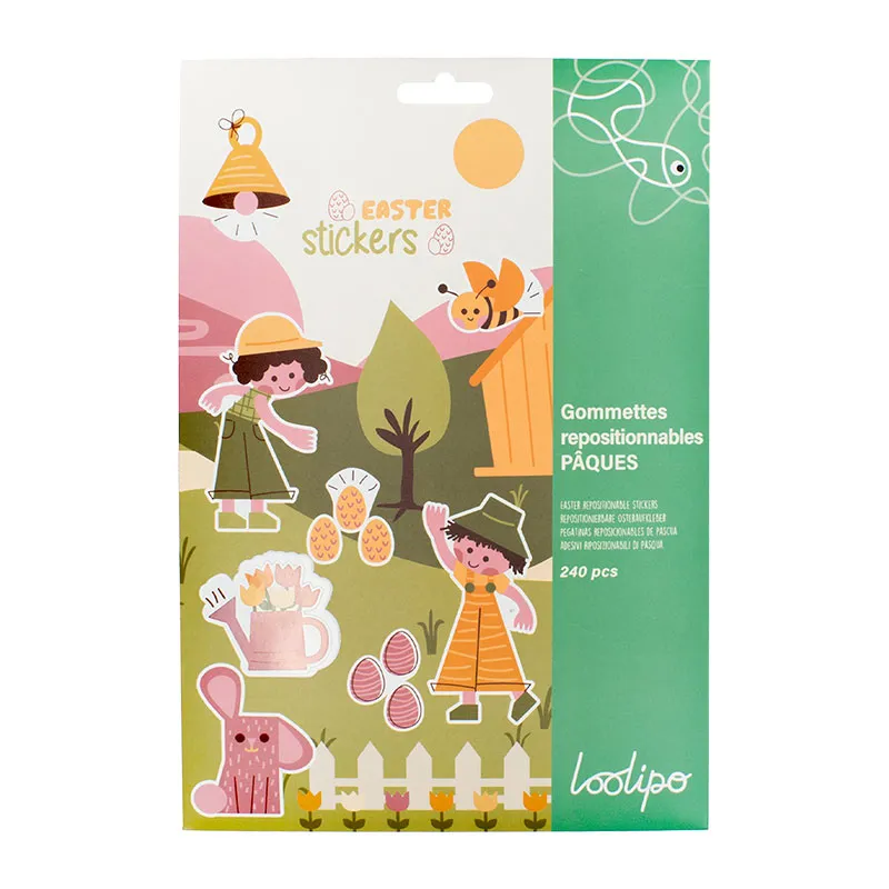 Gommettes repositionnables Pâques 240pcs - 3+-5