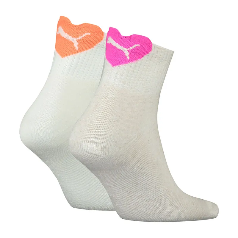2 paires de chaussettes courtes Femme Heart Puma - Blanc-1