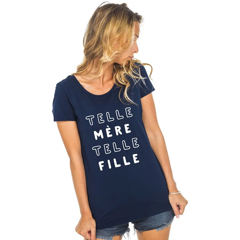 T-shirt Femme Telle mère telle fille 2 mpt BIO - Navy-0