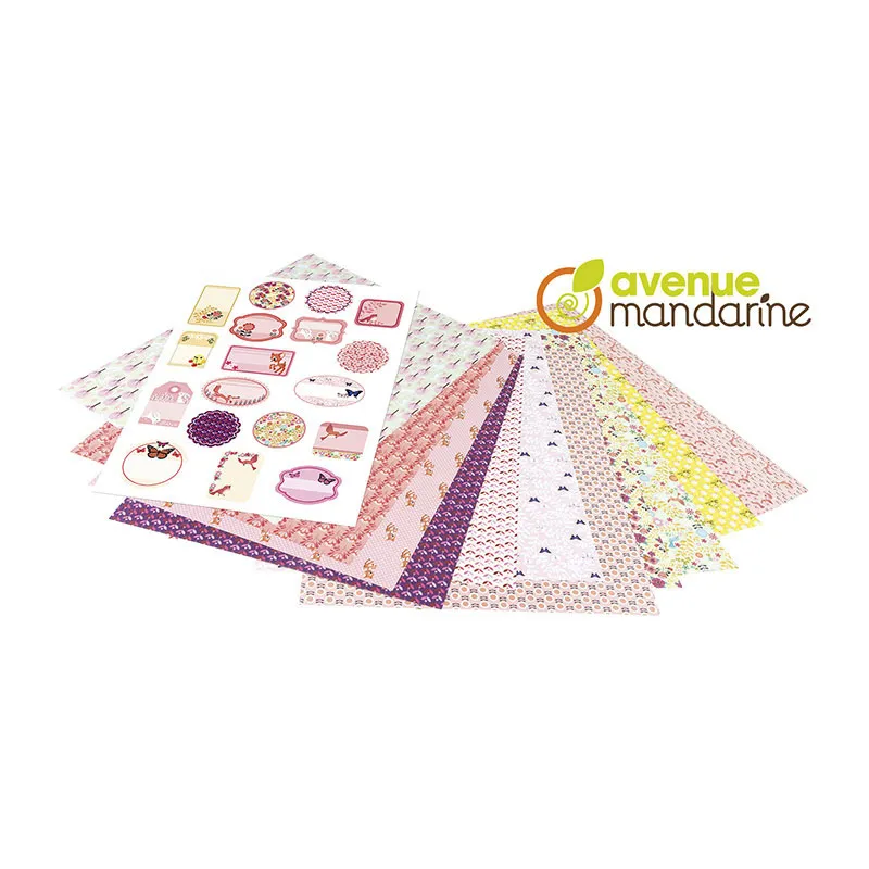 12 feuilles papier cadeau + stick. Animaux 43x60cm - 5+-1