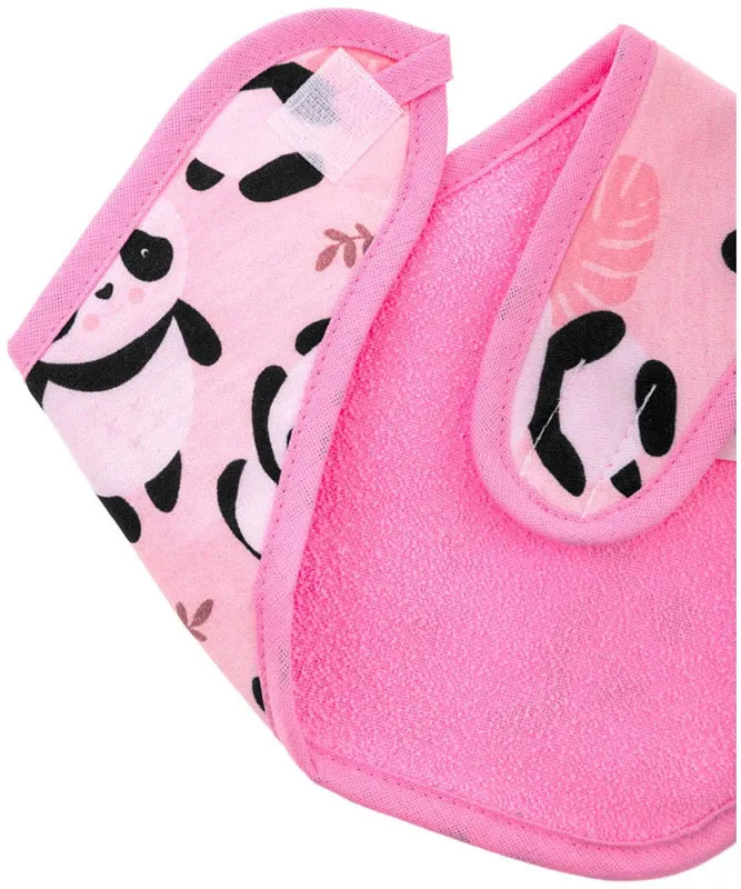 Bavoir bandana Coton - Rose Panda-2