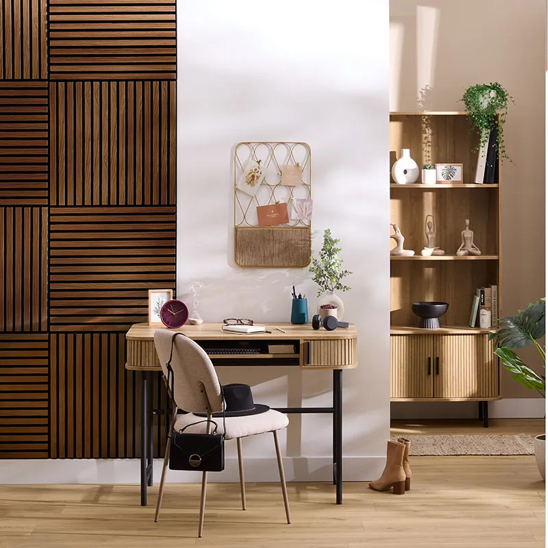 Panneau mural décoratif Colva Bois foncé - 60x60cm-6