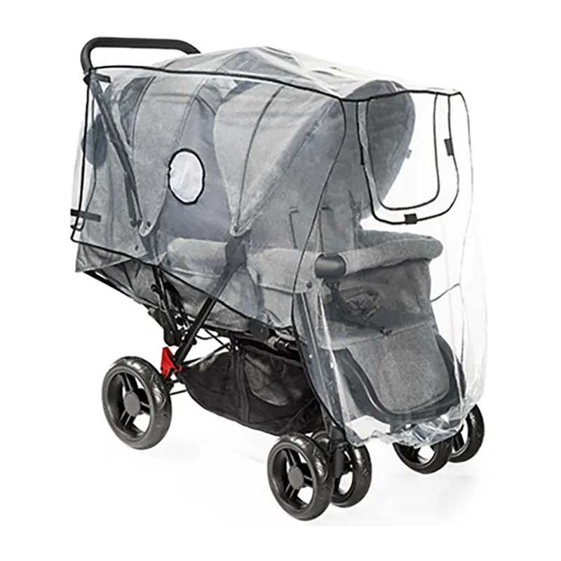 Habillage Pluie Universel pour Poussette Double-0