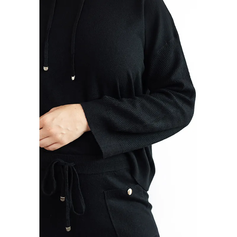 Hoodie léger à capuche Piper - Noir-2
