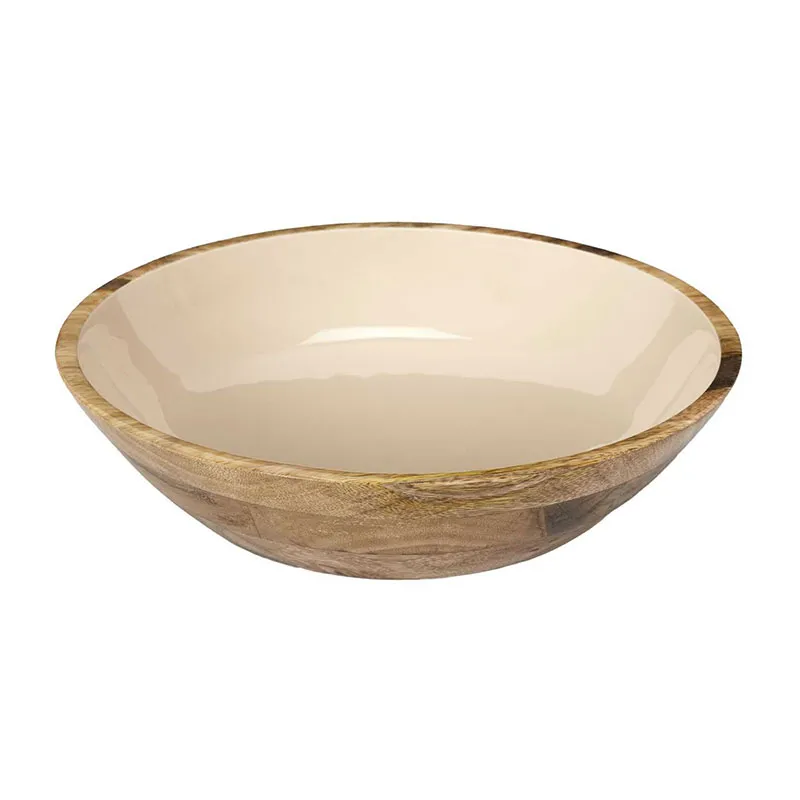 Saladier Bois de Manguier Dune Uni - ø33cm-0