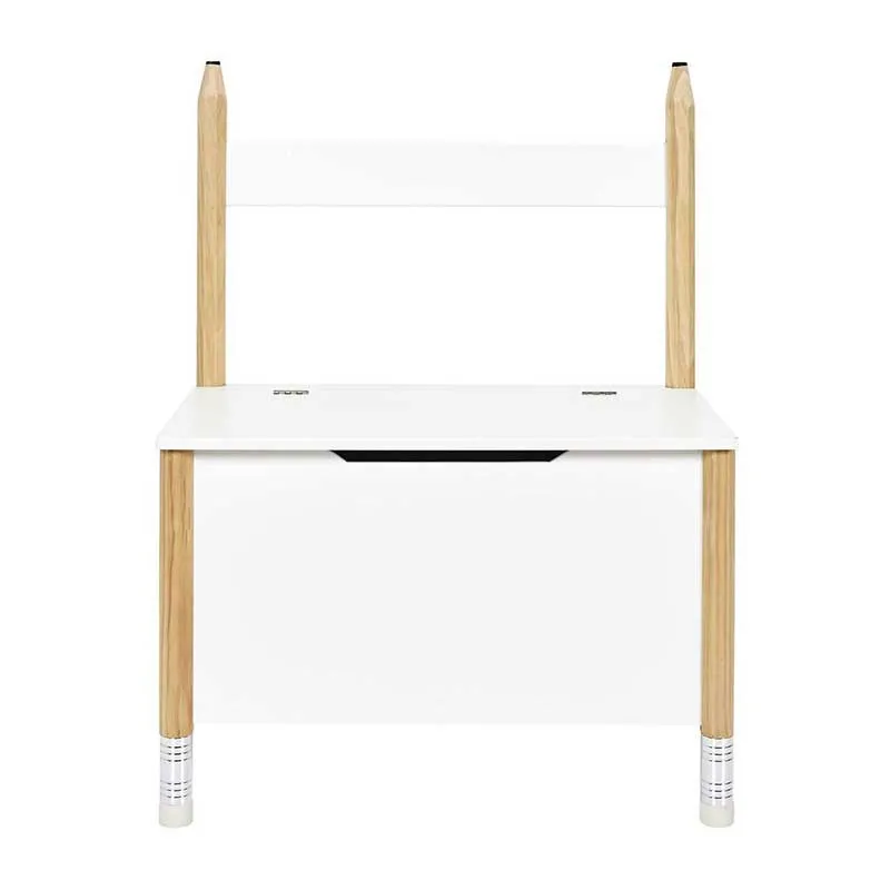 Banc coffre Crayon Bois/Blanc - 60x80x34cm-2