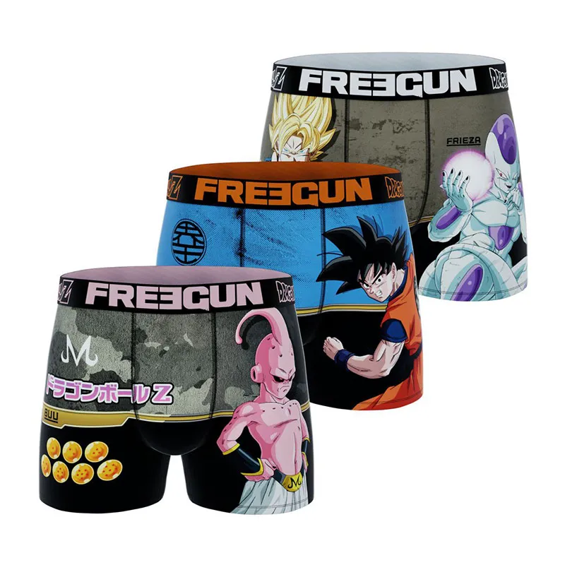3 boxers enfant Dragon Ball Z - Bleu/Rose/Noir/Orange-0