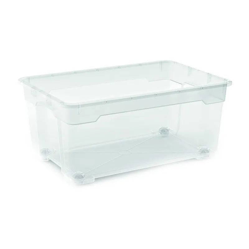 Boîte de rangement R-Box avec roulettes Transparent - 45L-0