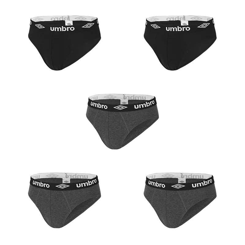 5 Slips Homme Umbro - Noir/Gris-3