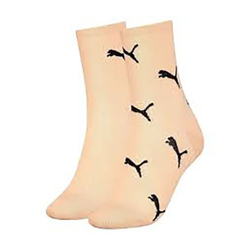 2 paires de chaussettes Femme Cat Puma - Beige-0