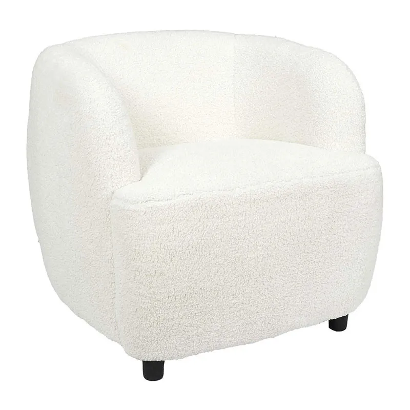 Fauteuil à bouclette Kim - Blanc-0