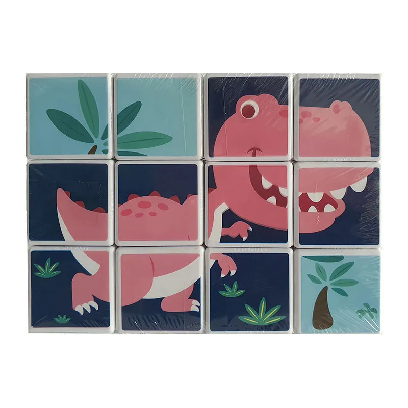 Puzzle cubes magnétiques Dinosaures 12pcs - 18m+-2