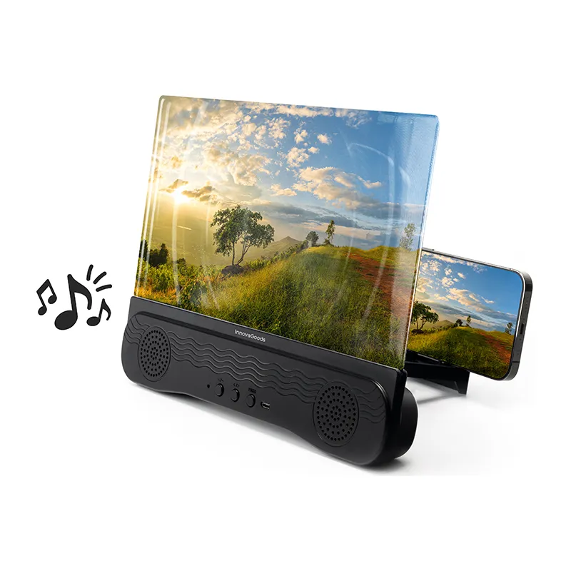 Amplificateur d’écran Téléphone Portable + Haut-parleur Rechargeable - 25,5x19,5x21cm-2