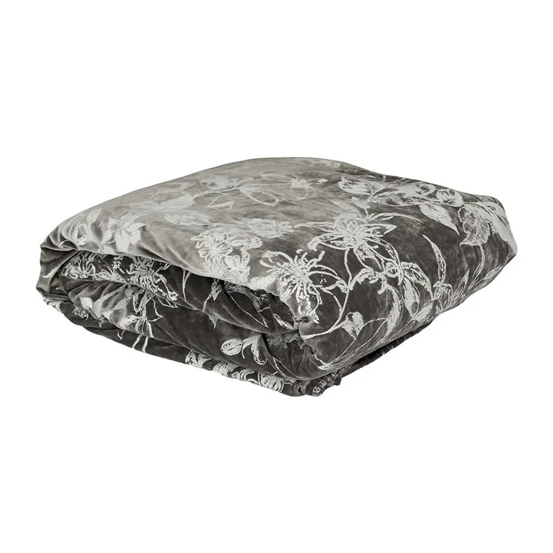 Plaid Velours Sherpa Gris - 120x150cm-1