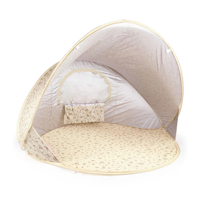 Tente de plage Pop Up Vintage Flowers Jaune - 130x130x108cm-0