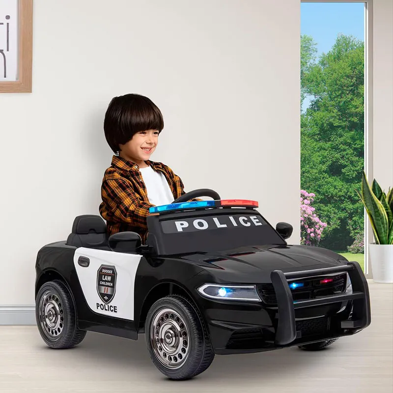 Voiture électrique Police Noir - 36m+-1