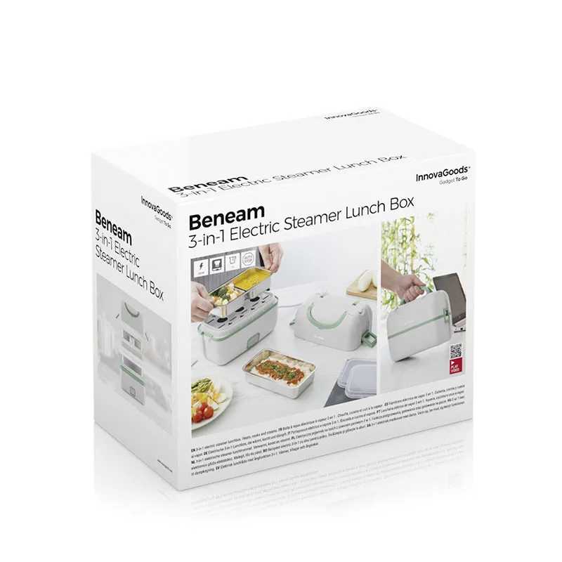 Lunch box élec. vapeur 3en1 + Recettes Beneam - 24x17,5x13cm-2
