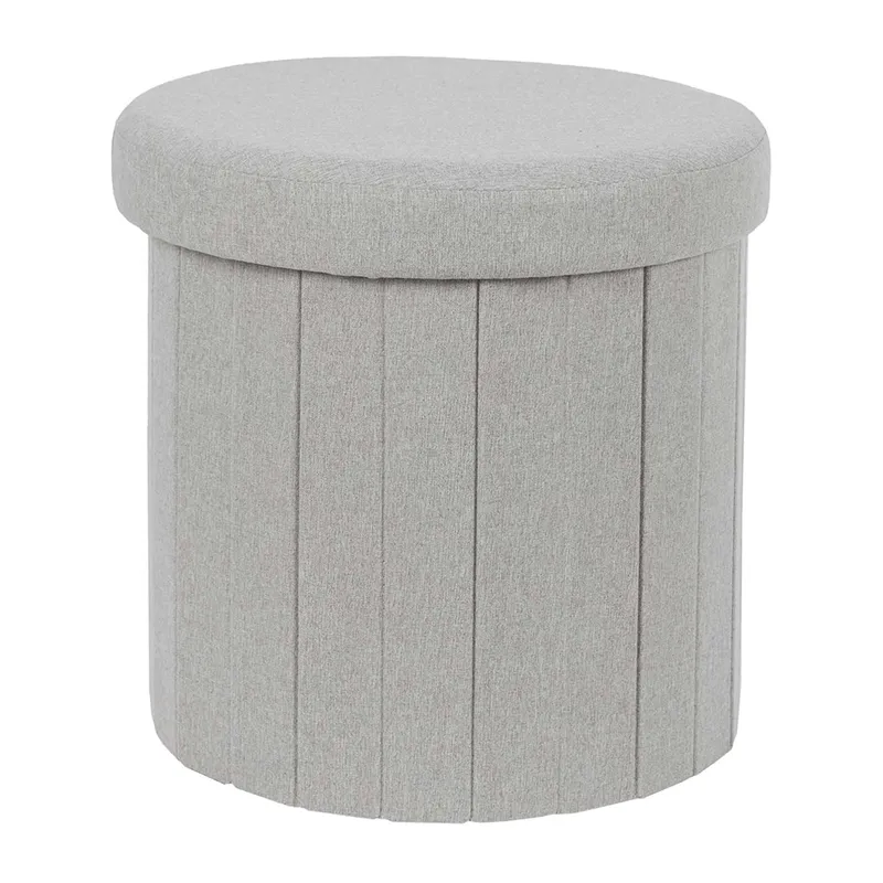 Pouf coffre pliable Gris - 76x38x38cm-2