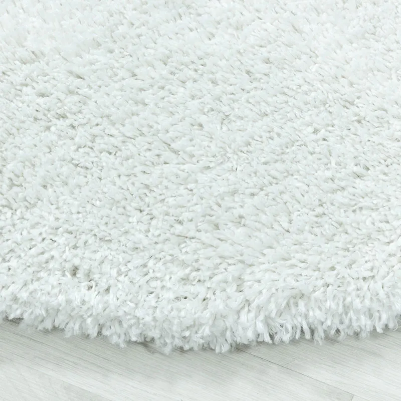 Tapis rond Fluffy Blanc - Plusieurs dim. dispos-5