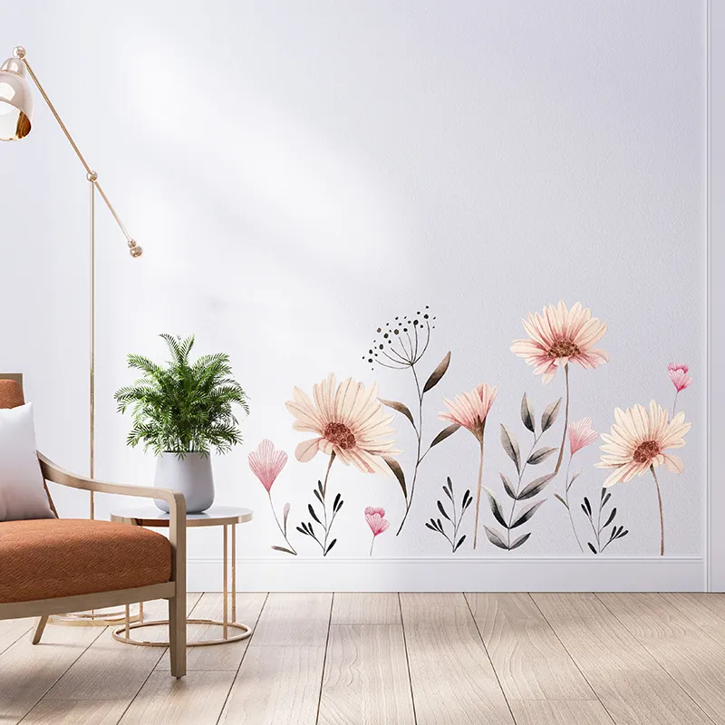 Stickers - Fleurs aquarelles Rose-2