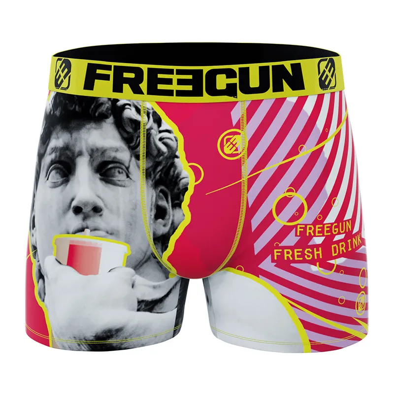 3 Boxers Homme Summer Art - Rose/Jaune/Blanc/Noir-1