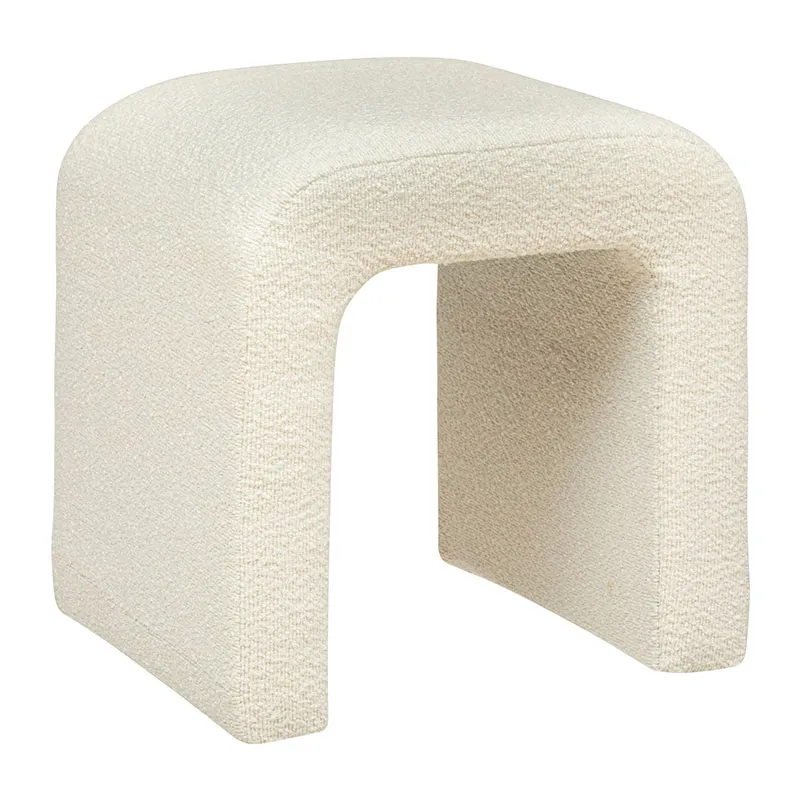 Pouf Sevi Bouclette Blanc - 41x35,5x43cm-0