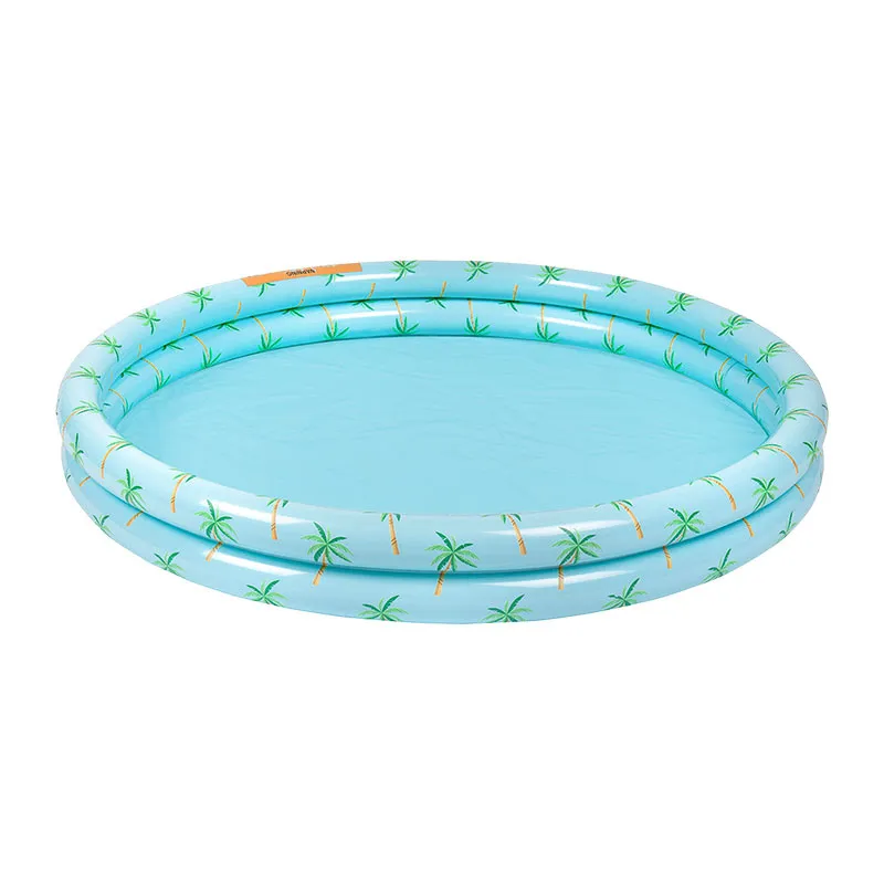 Piscine gonflable Palmiers Bleu Ø100cm - 1+-2