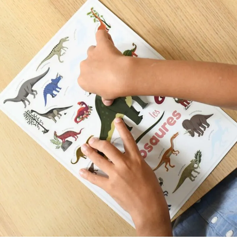 Mini poster + 30 stickers Dinosaures - 36m+-0
