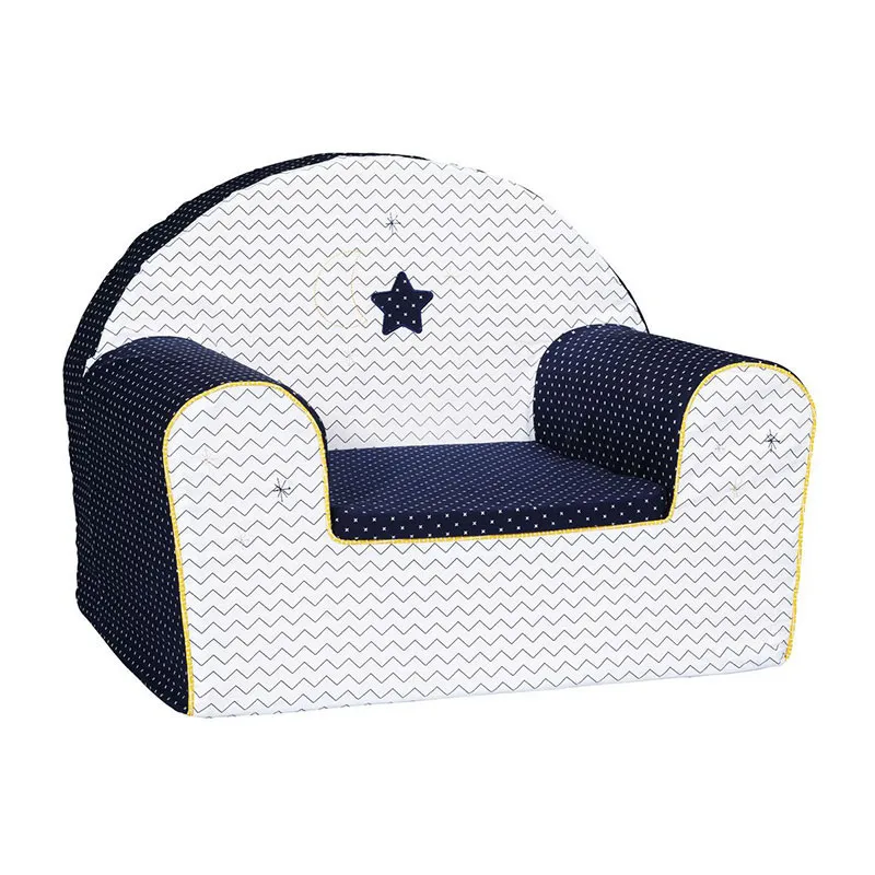 Fauteuil club Hello Bleu/Blanc - 41x50x42cm-0
