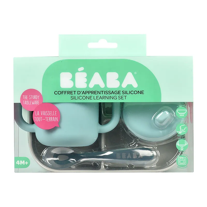 Coffret repas 3pcs Silicone Bleu - 6m+-3