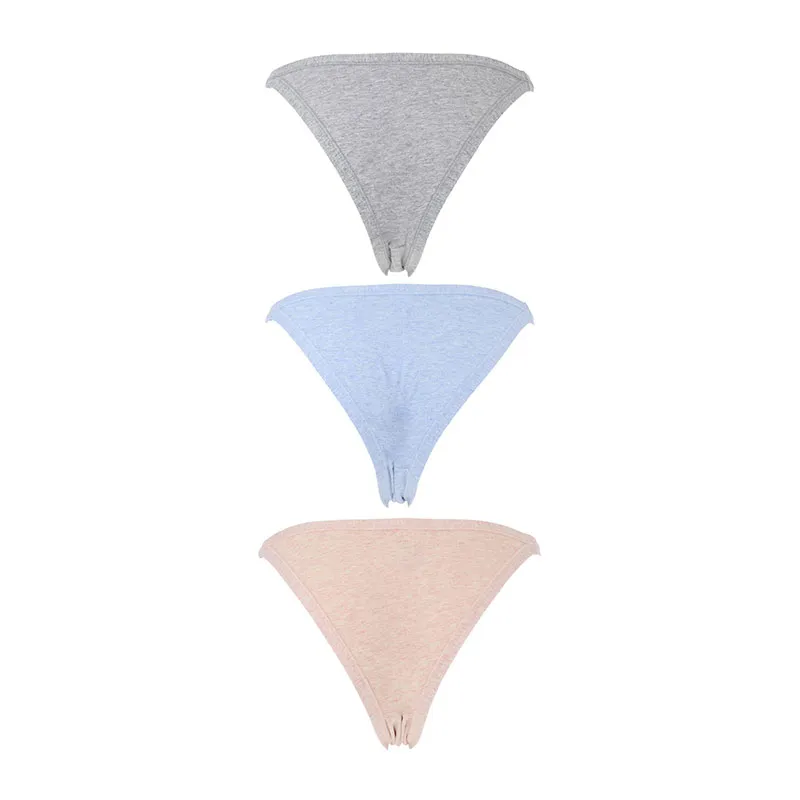 3 Strings Coton Biélastique - Gris/Bleu/Rose-2