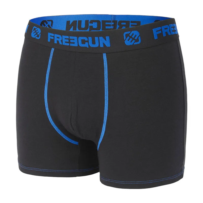 6 Boxers Garçon Basic Freegun - Noir/Rouge/Bleu/Blanc-6