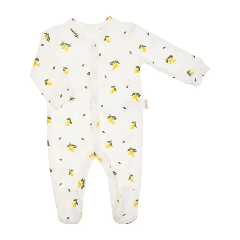 Grenouillère coton fille Citrons - Jaune/Vert/Crème-1