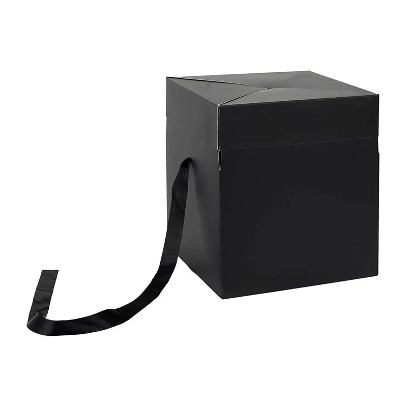 4 Boites cadeau pliable Noir - 20cm-3