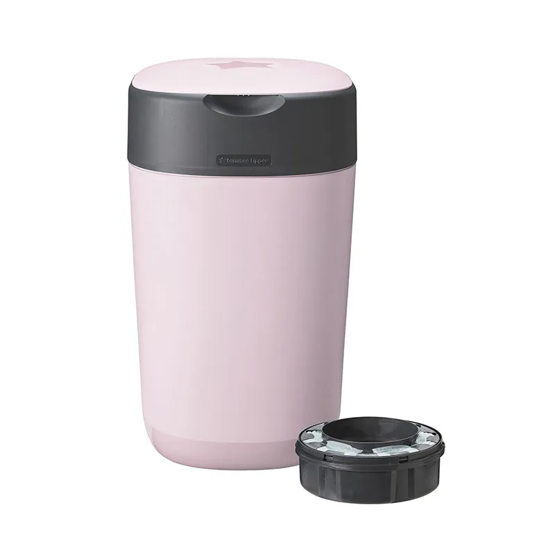 Poubelle à couche Twist & Click + 13 recharges - Rose-1