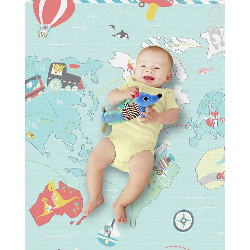 Tapis de jeu révers. Petits voyageurs/Chevrons - 218x132cm-4