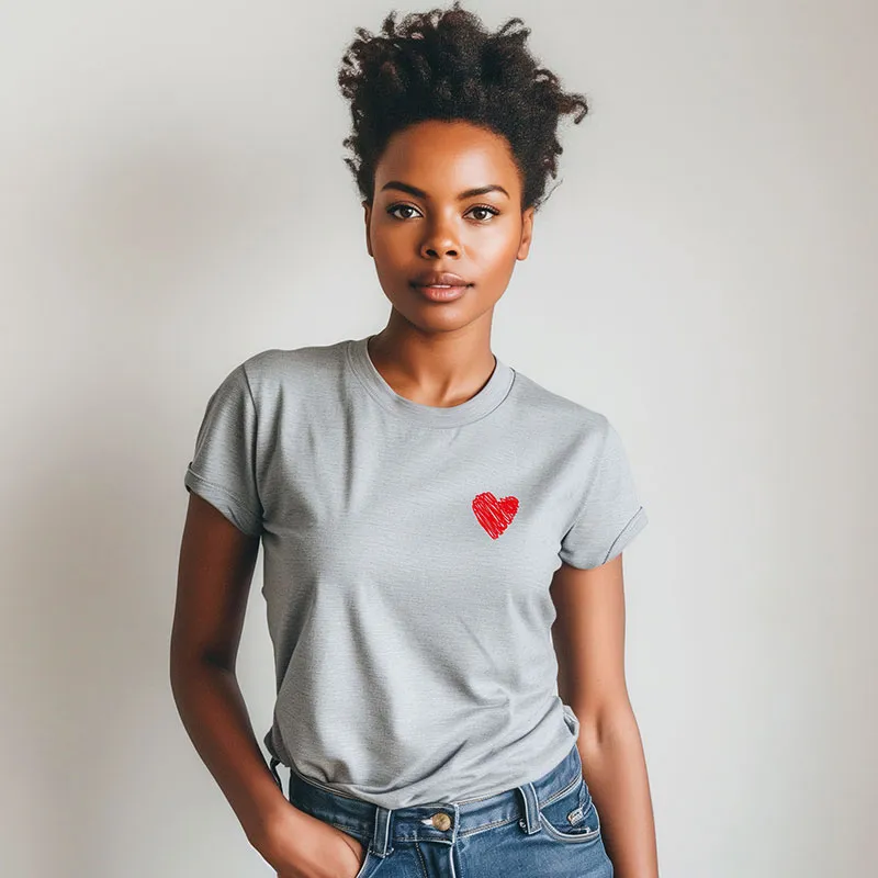 Bebeboutik T shirt Femme BIO Little heart Gris Chine