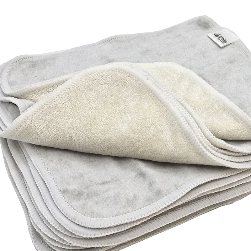 10 grandes lingettes lavables fibre de bambou BIO-2