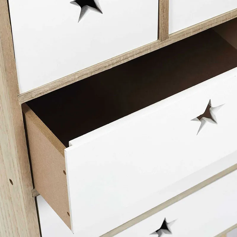 Chiffonnier Like a star Bois/Blanc - 40x91x24cm-4