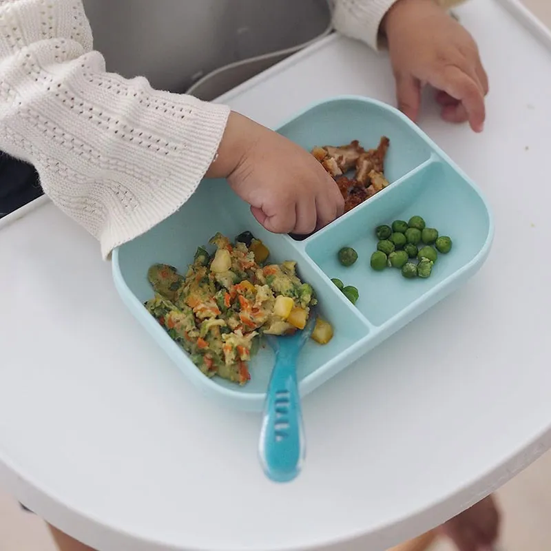Set repas silicone Bleu - 2pcs -0