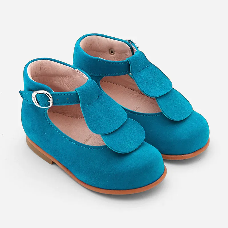 Salomés Doriane Bébé Cuir - Bleu Turquoise - JACADI-1