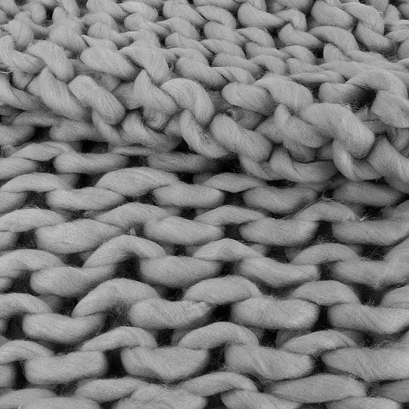 Plaid grosse maille Chunky Gris - 120x150cm-4