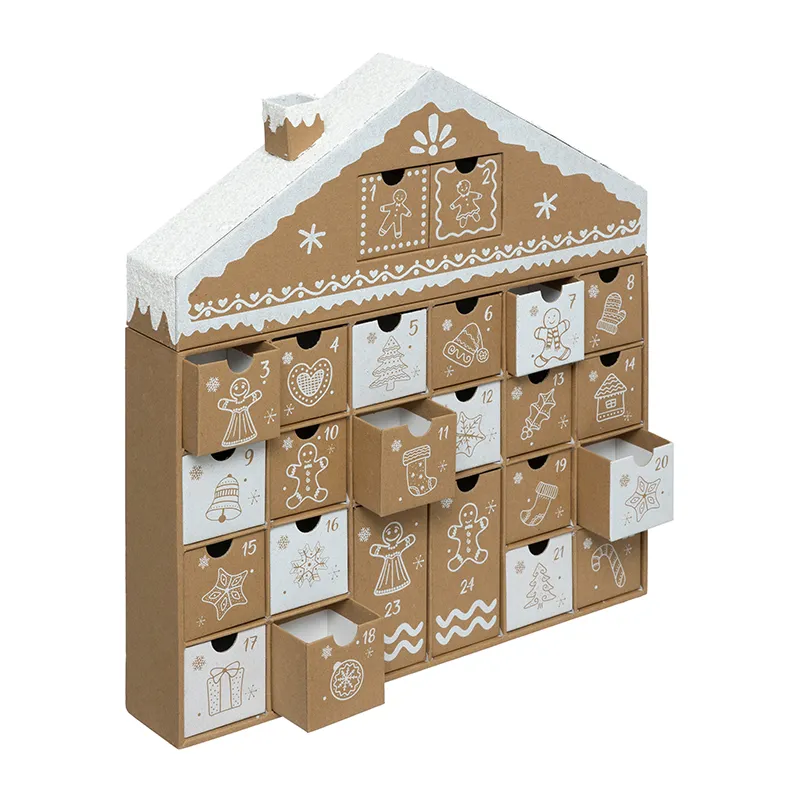 Calendrier de l'avent maison pain d'épice - 38x6x41cm-0