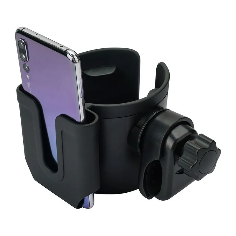 Porte Gobelet support téléphone 360° - Noir-1