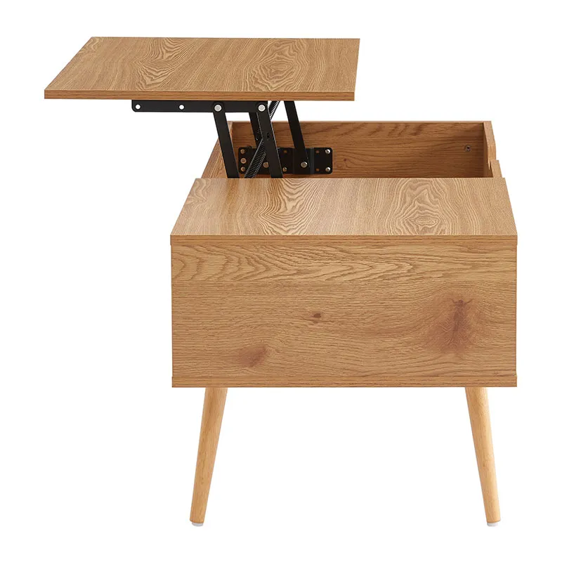 Table basse Florence effet Chêne + plateau relevable - 120x120x75cm-5