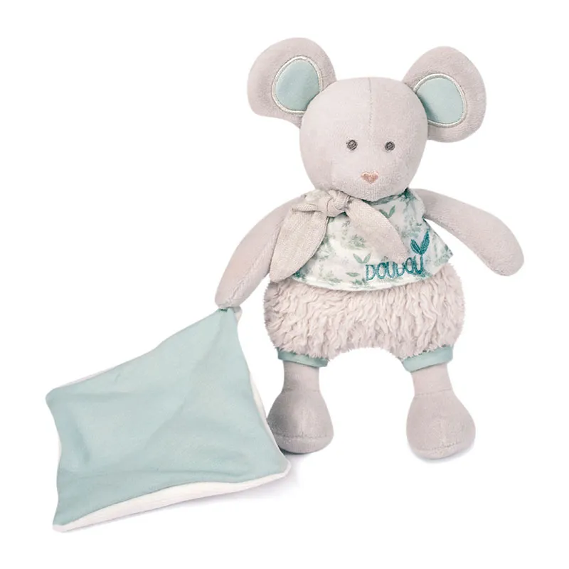 Doudou mouchoir Botanic Bio Souris Vert - 22cm-1